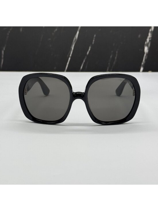 NEW TOM FORD SAFFRON TF1221 01A BLACK/GRAY WOMEN OVERSIZED SUNGLASSES FT1221 main image 5